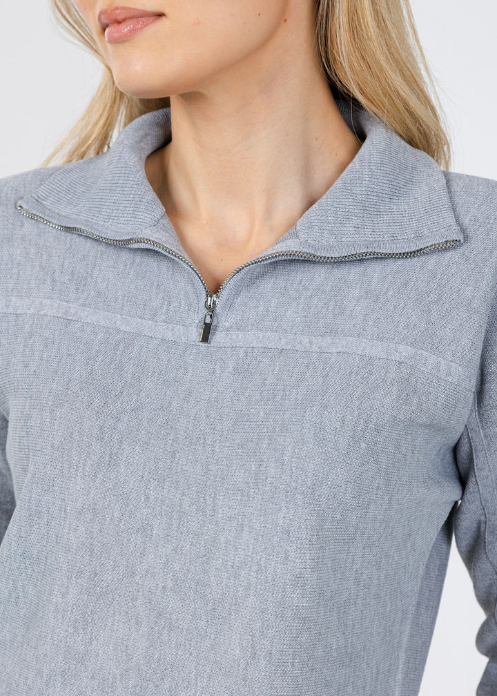 Lysse Viola Knit Lounge Sweatshirt in Grey Melange available at Barbara Katz