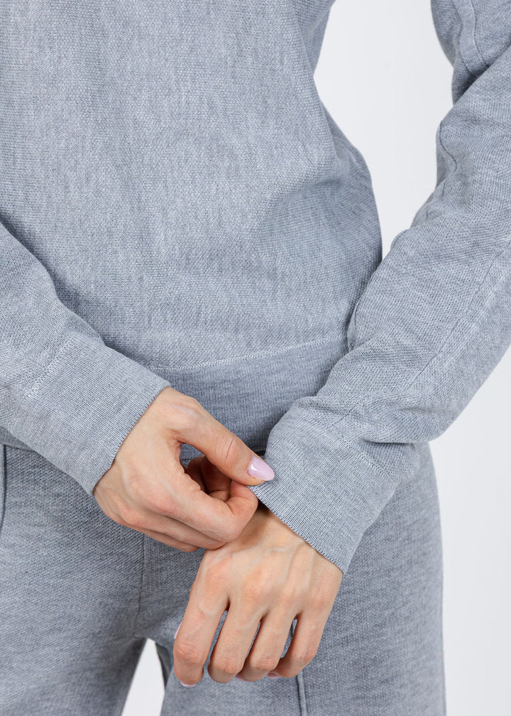 Lysse Viola Knit Lounge Sweatshirt in Grey Melange available at Barbara Katz