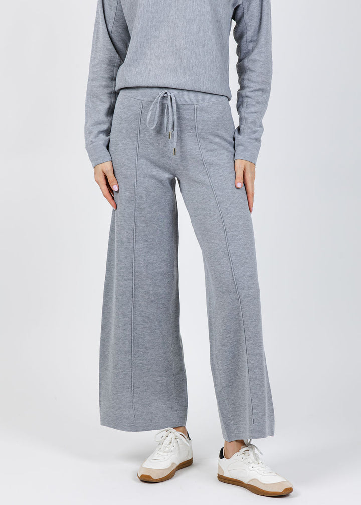 Lysse Violeta Knit Lounge Wide Leg Pants in Grey Melange available at Barbara Katz