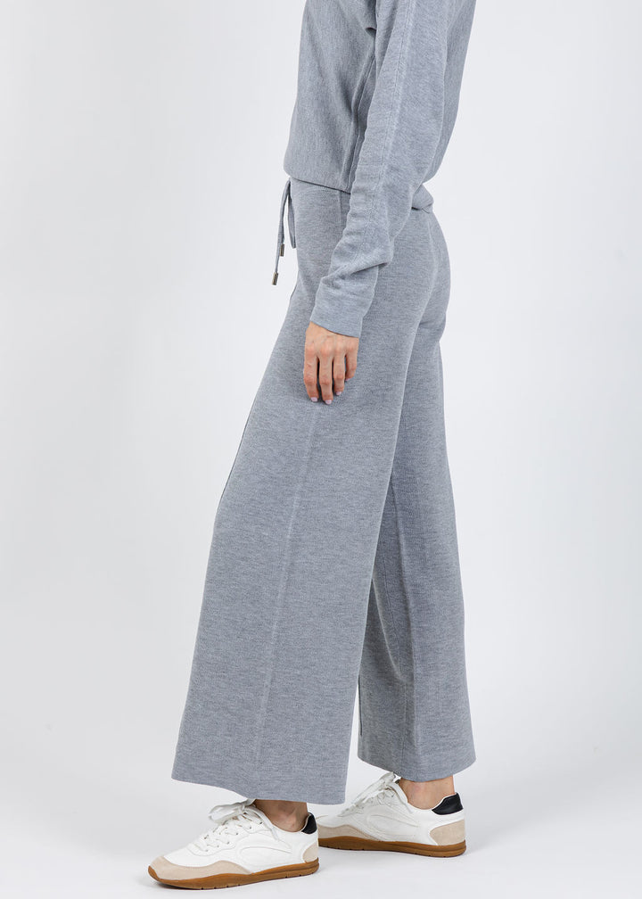 Lysse Violeta Knit Lounge Wide Leg Pants in Grey Melange available at Barbara Katz