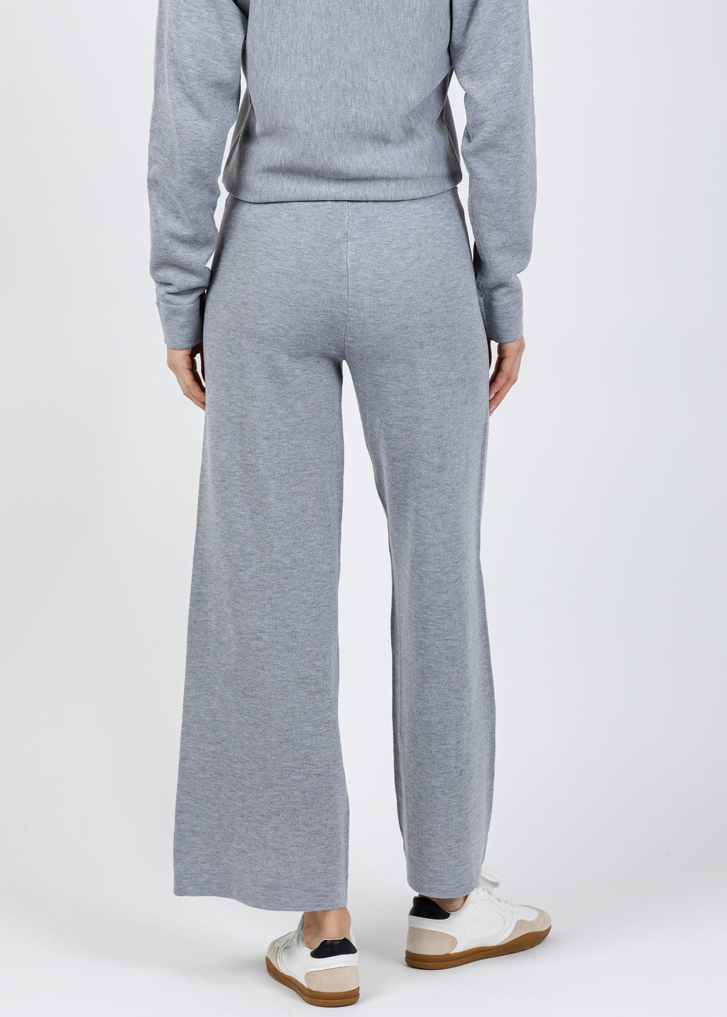 Lysse Violeta Knit Lounge Wide Leg Pants in Grey Melange available at Barbara Katz