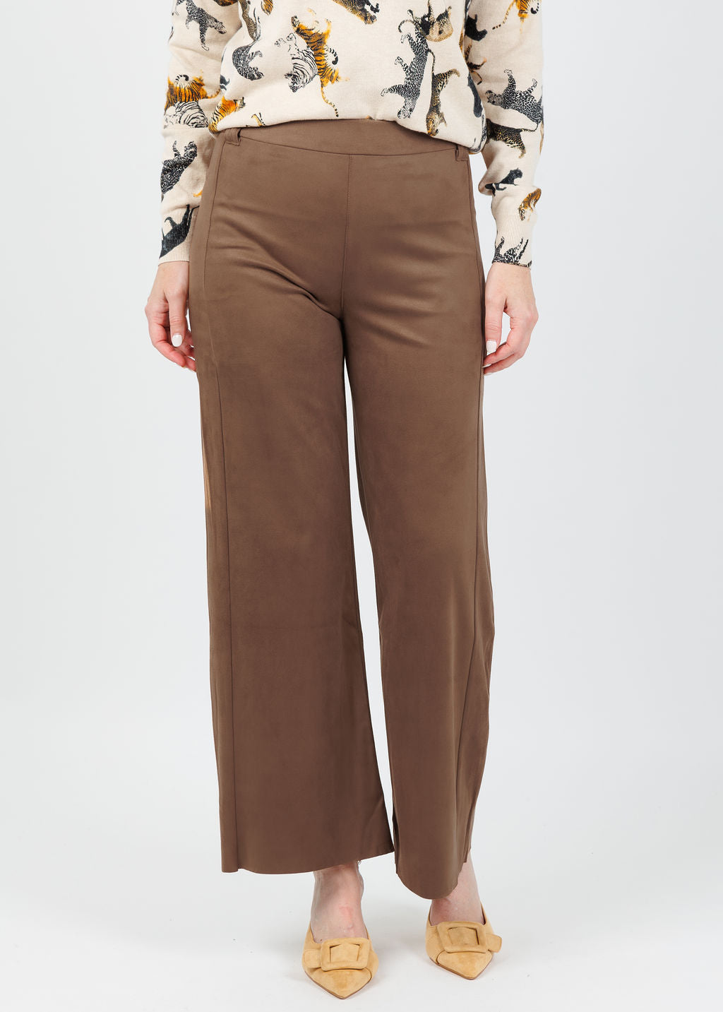 Lysse Vionette Vegan Suede Wide Leg Trousers in Lux Camel available at Barbara Katz