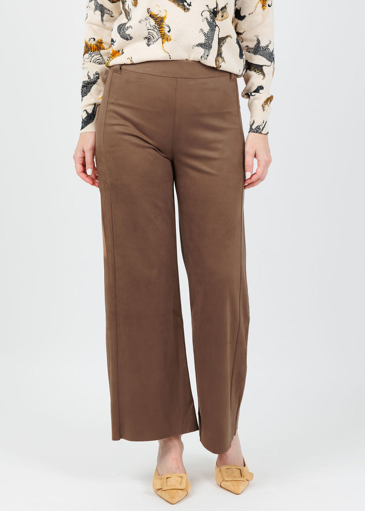 Lysse Vionette Vegan Suede Wide Leg Trousers in Lux Camel available at Barbara Katz