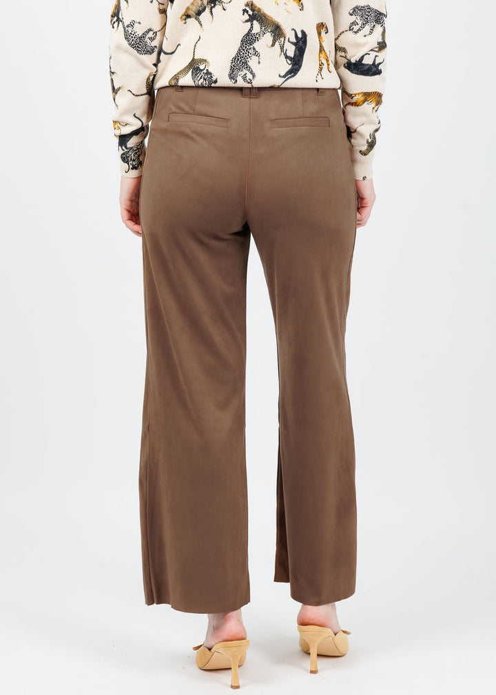 Lysse Vionette Vegan Suede Wide Leg Trousers in Lux Camel available at Barbara Katz