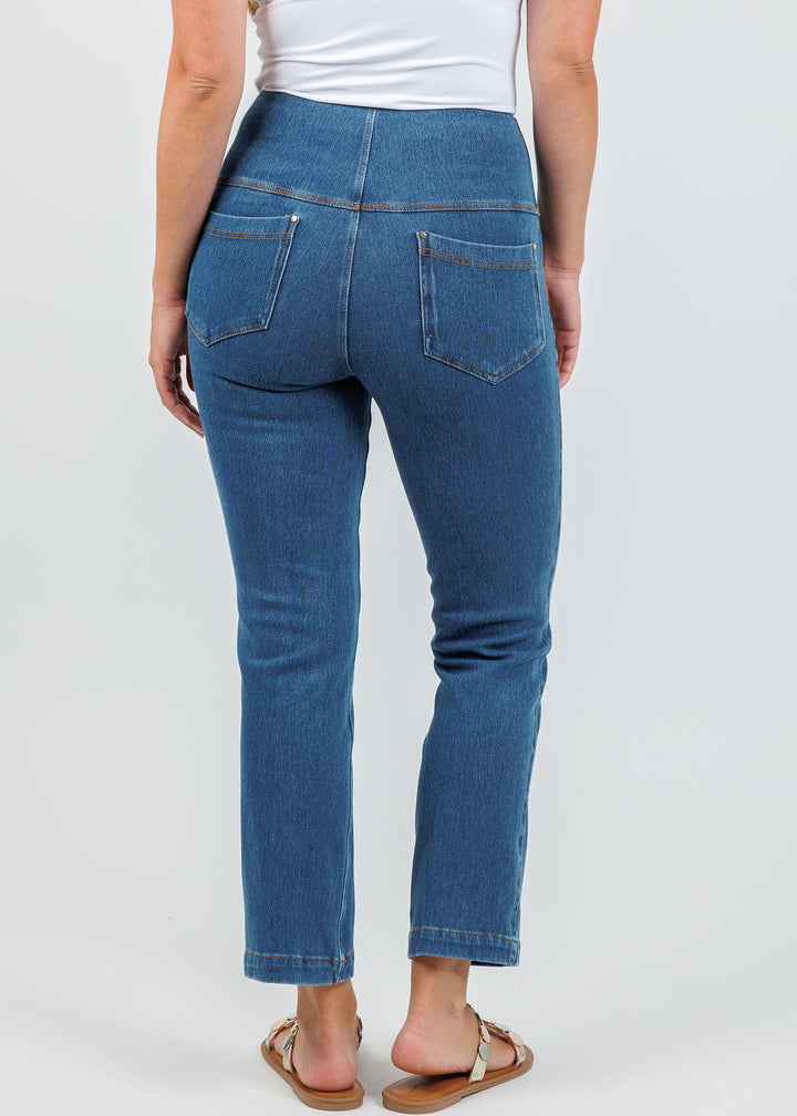 Lysse Ankle Denim Baby Bootcut Pants - Midwash
