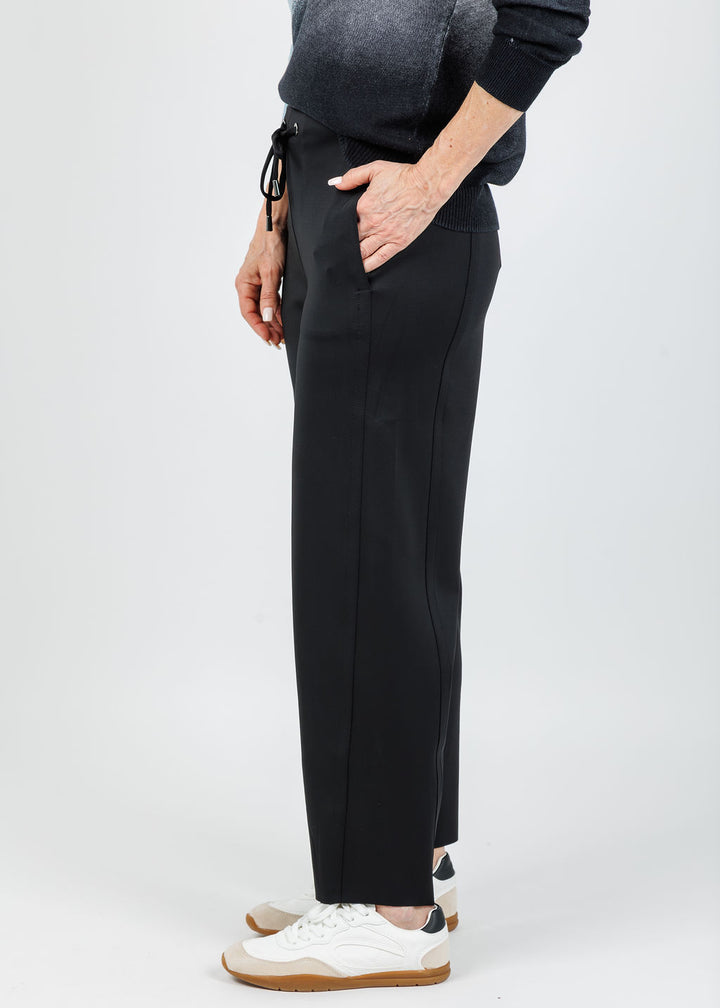 Lysse Desi Grommet Detail Neoprene Barrel Joggers in Black available at Barbara Katz