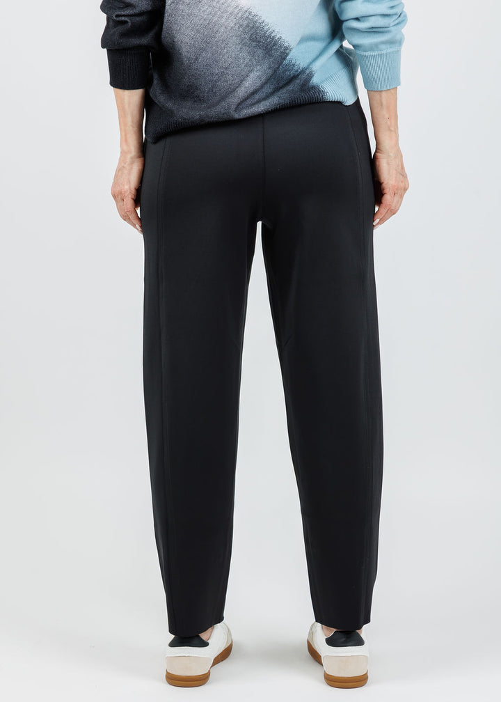 Lysse Desi Grommet Detail Neoprene Barrel Joggers in Black available at Barbara Katz