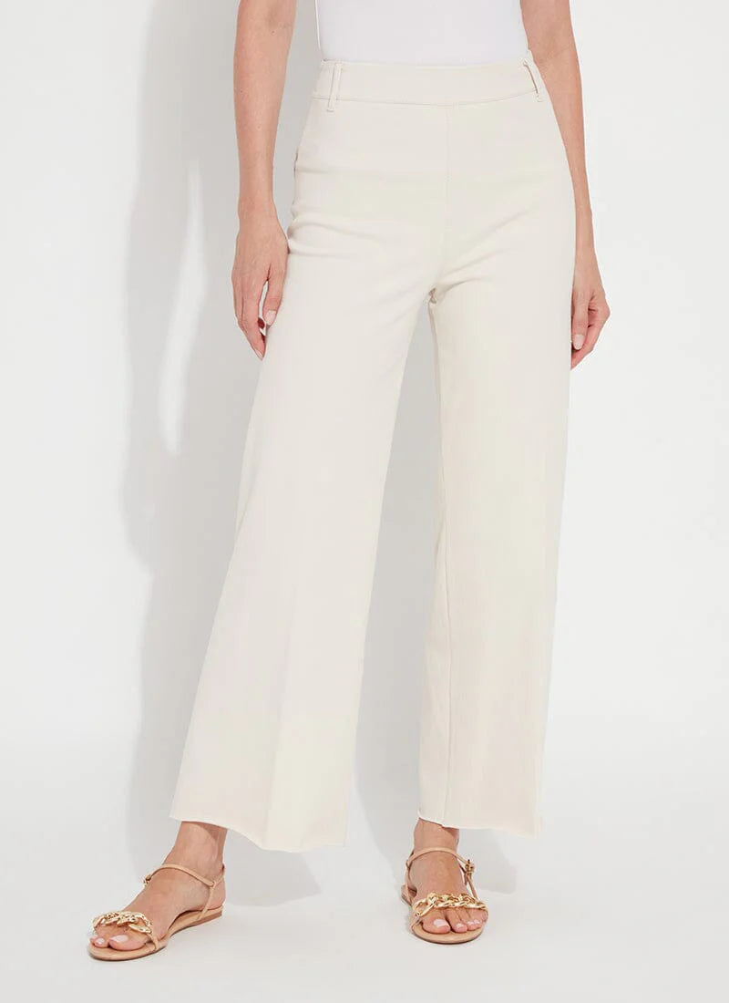 Lysse Erin High Waist Wide Leg Denim Pants in Oat available at Barbara Katz
