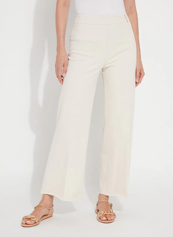 Lysse Erin High Waist Wide Leg Denim Pants in Oat available at Barbara Katz