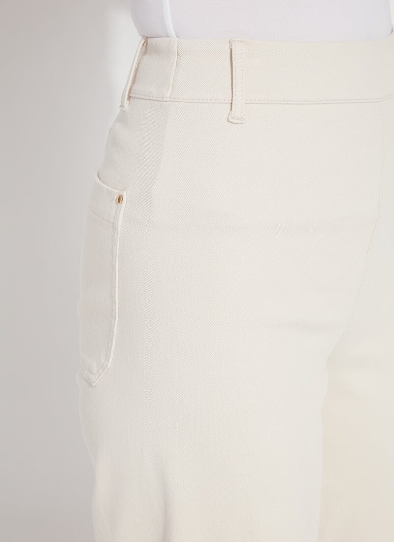 Lysse Erin High Waist Wide Leg Denim Pants in Oat available at Barbara Katz