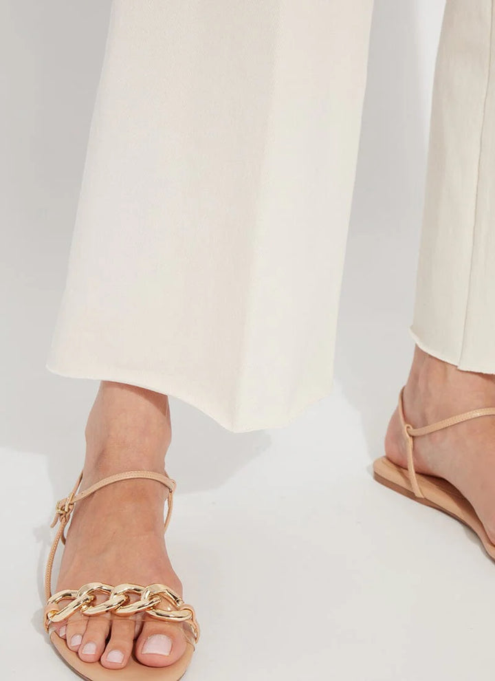 Lysse Erin High Waist Wide Leg Denim Pants in Oat available at Barbara Katz