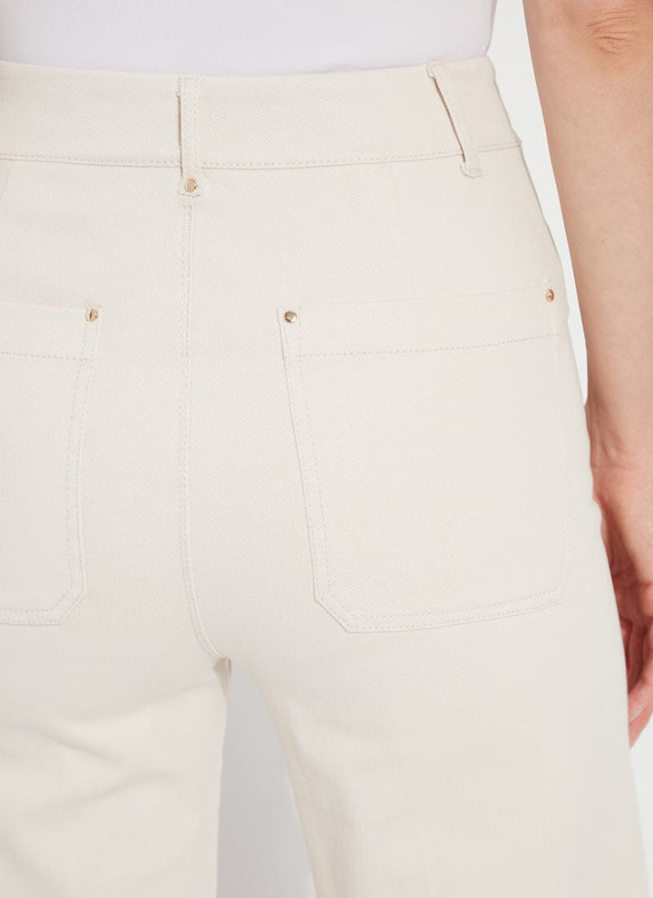 Lysse Erin High Waist Wide Leg Denim Pants in Oat available at Barbara Katz