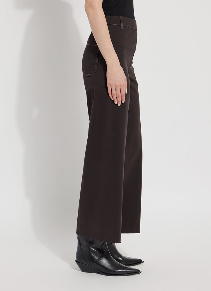 Lysse Erin High Waist Wide Leg Denim Pants in Double Espresso available at Barbara Katz