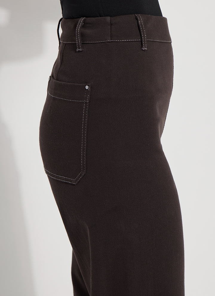 Lysse Erin High Waist Wide Leg Denim Pants in Double Espresso available at Barbara Katz