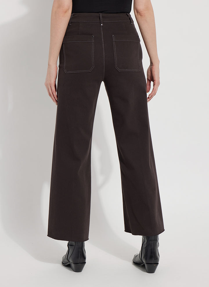Lysse Erin High Waist Wide Leg Denim Pants in Double Espresso available at Barbara Katz