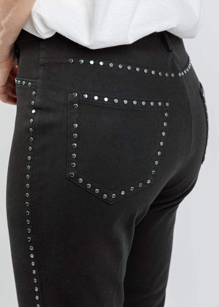 Lysse Jordene Studded Ankle Baby Boot Jeans in Black available at Barbara Katz