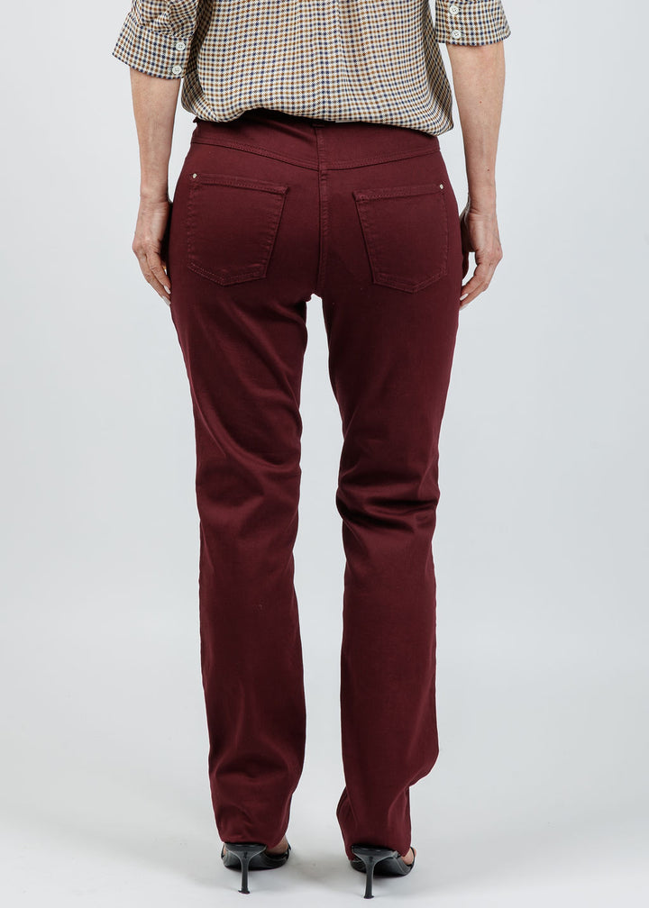 MAC Dream Straight Denim 32" in Wine available at Barbara Katz