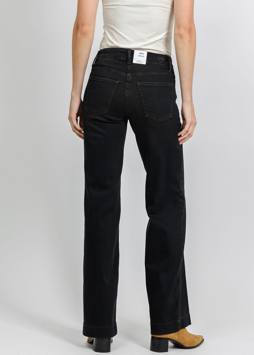 MAC 32" Wide Overdyed Denim in Brown/Black available at Barbara Katz