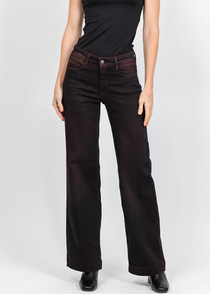 MAC 32" Wide Overdyed Denim in Merlot available at Barbara Katz