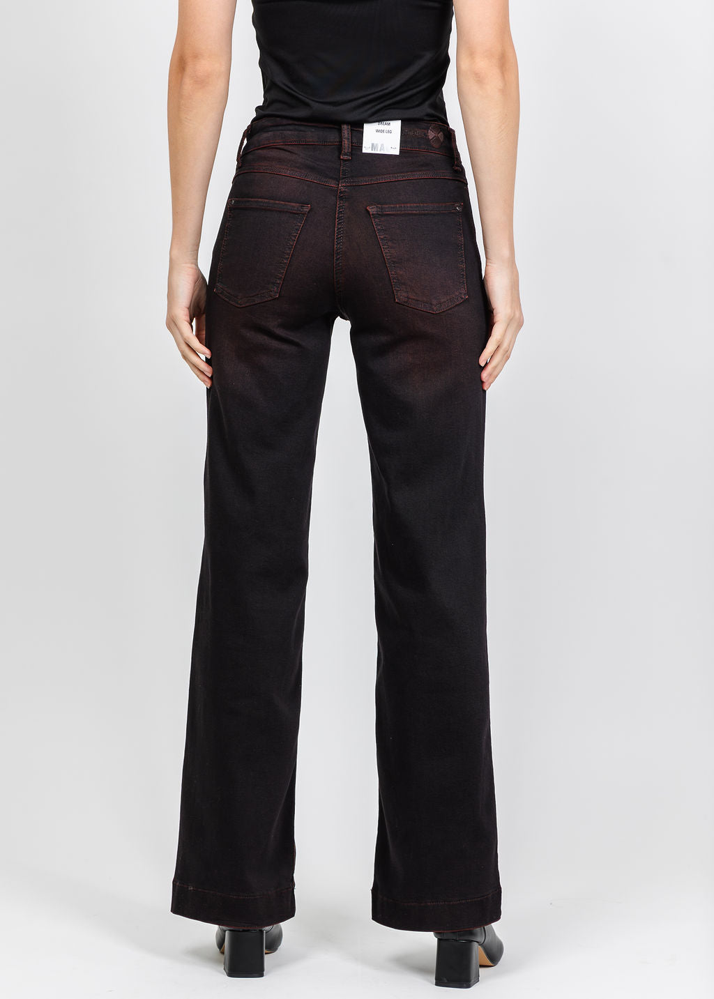 MAC 32" Wide Overdyed Denim in Merlot available at Barbara Katz