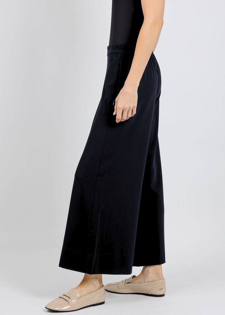 MAC Coralie Crop Floating Crepe Pants in Black available at Barbara Katz