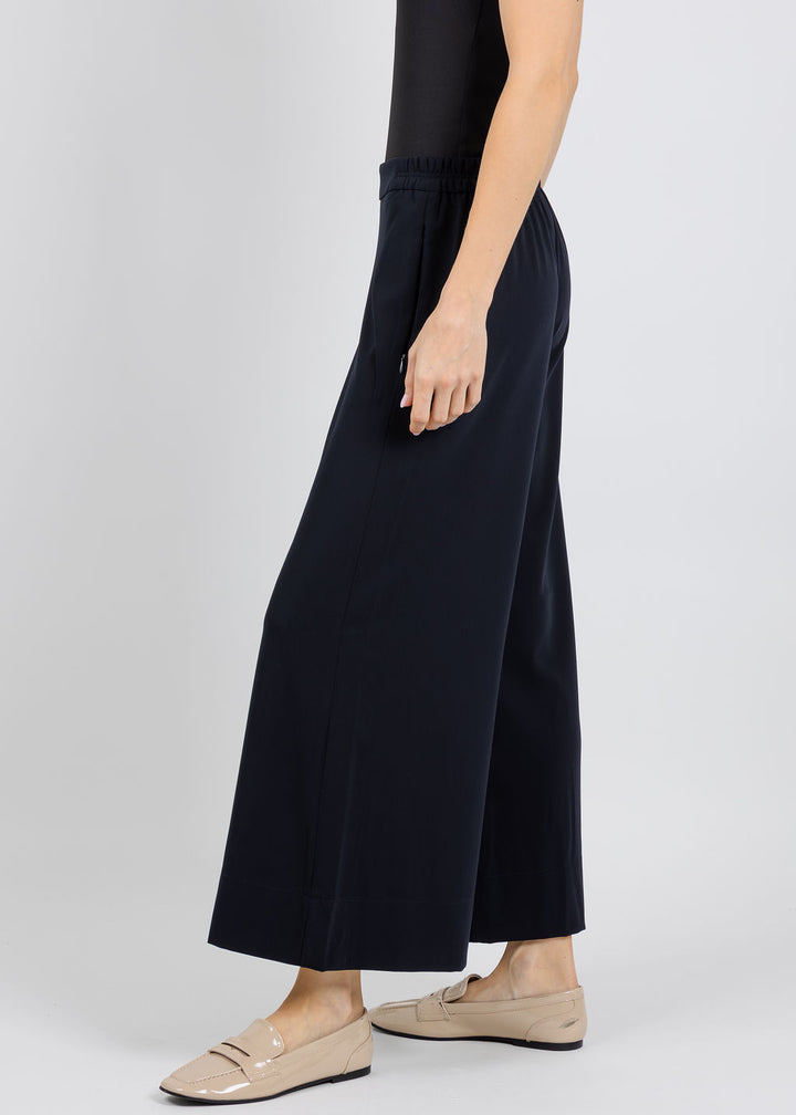 MAC Coralie Crop Floating Crepe Pants in Navy available at Barbara Katz