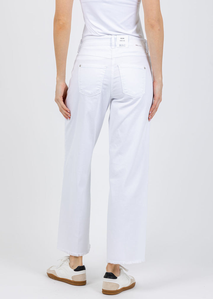 MAC Denim Dream Wide Crop Wonder Jeans in White available at Barbara Katz