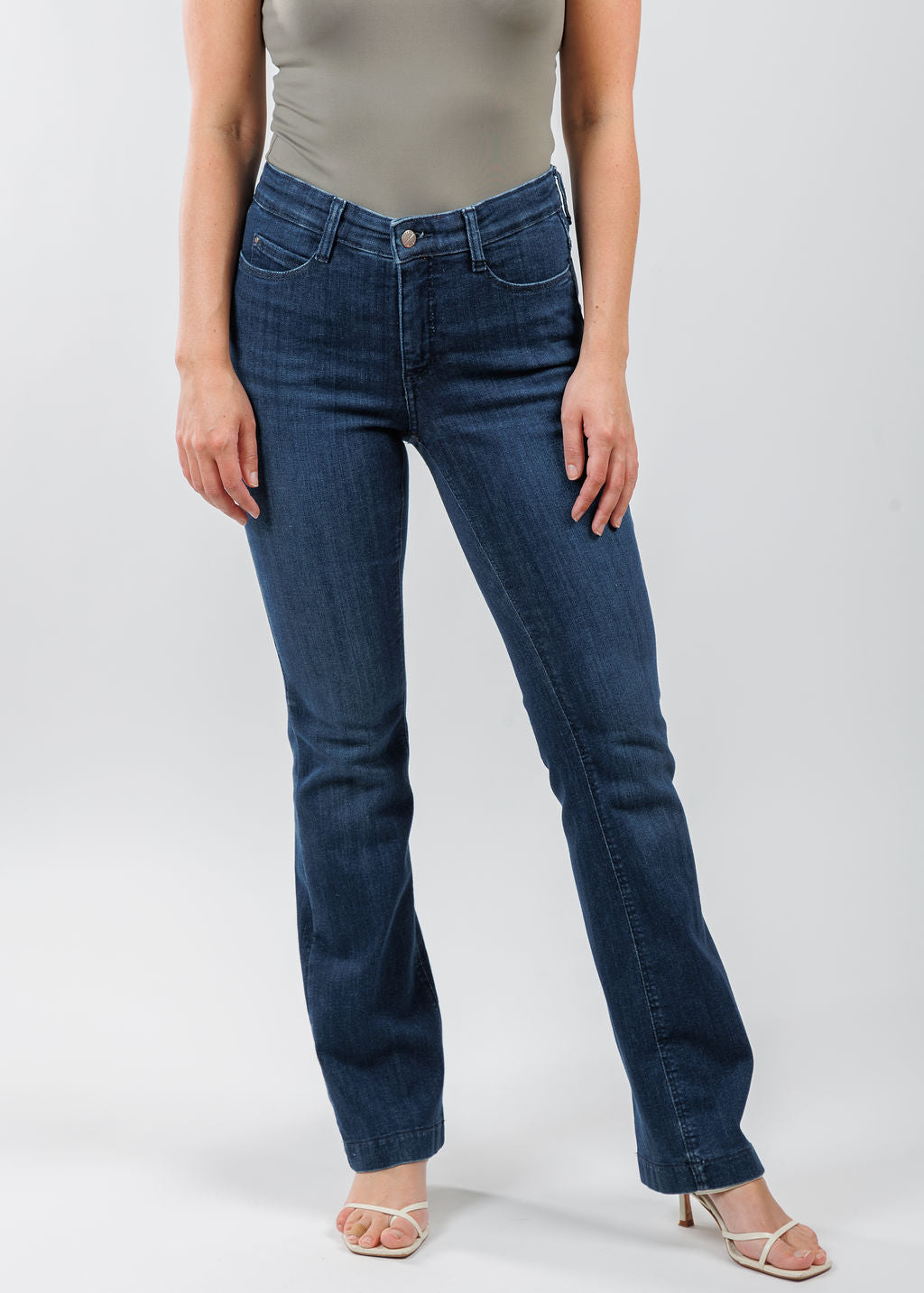 MAC Denim Dream Boot Jeans 32" in Medium Blue available at Barbara Katz