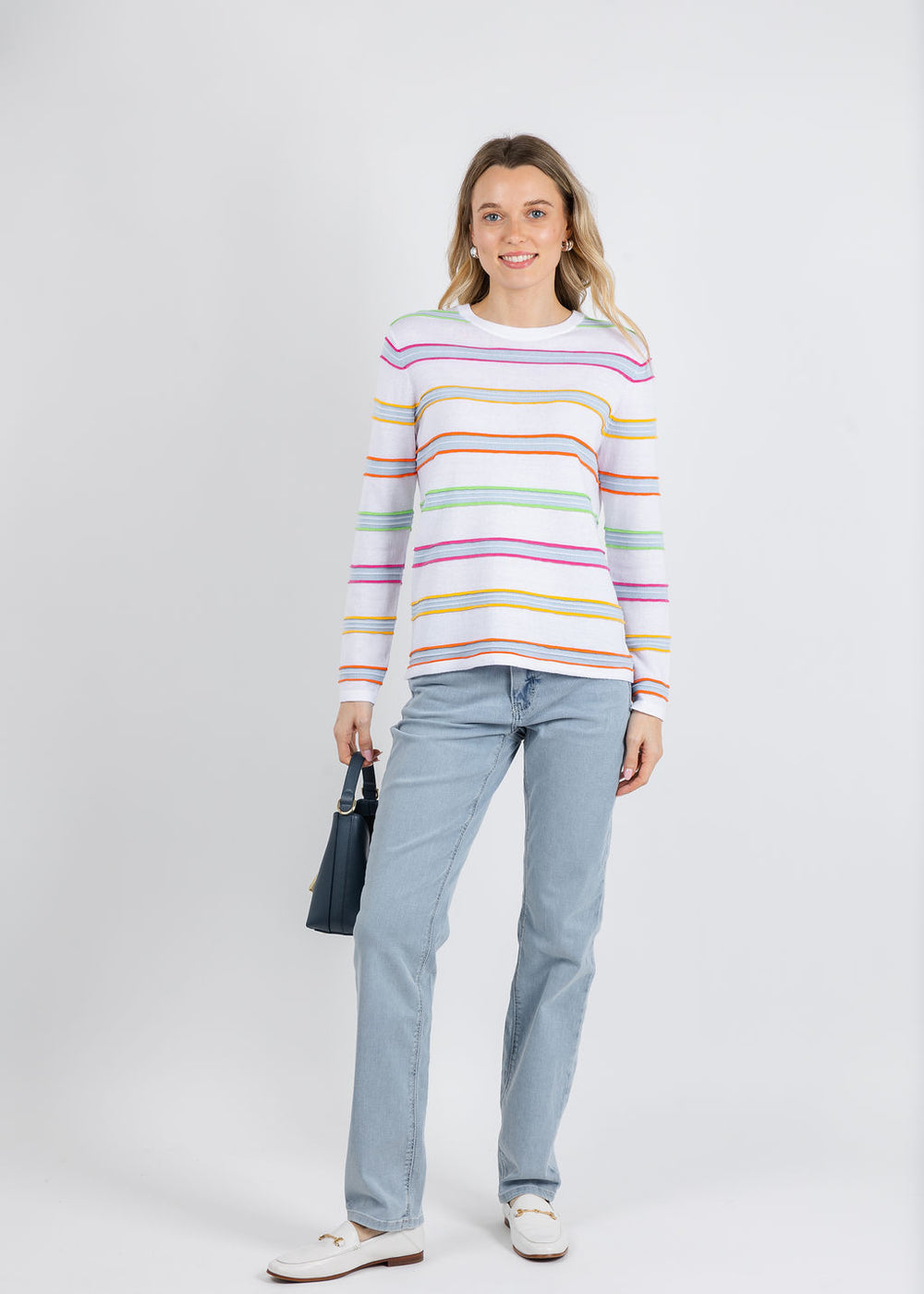 MAC Dream Straight Denim 32" in Aqua Blue available at Barbara Katz