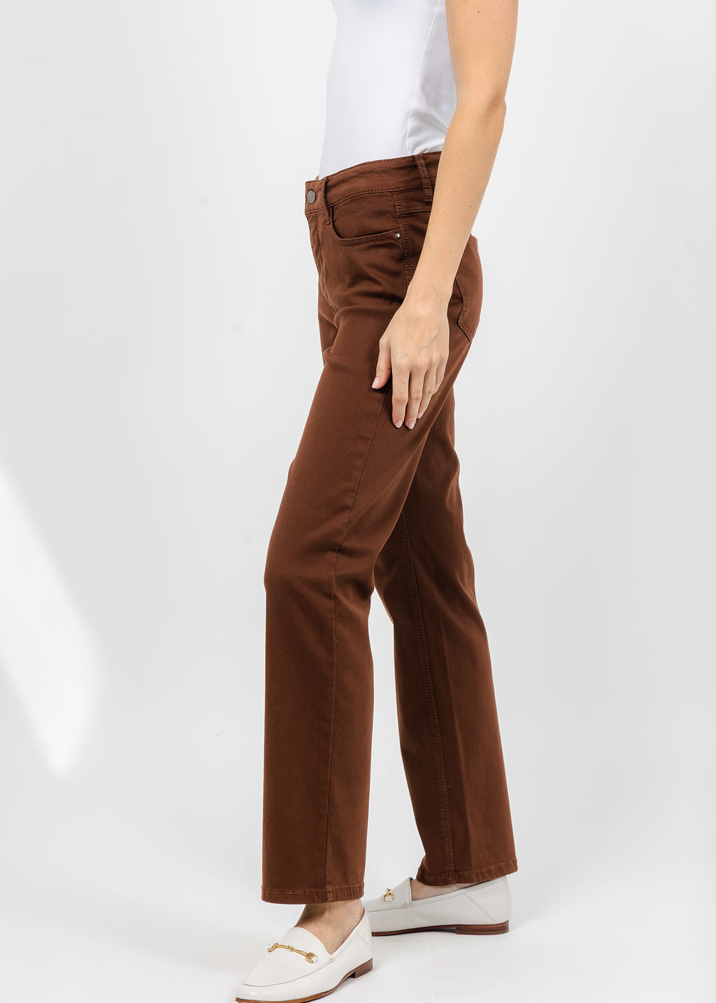 MAC Dream Straight Jeans 30" in Bison Brown available at Barbara Katz