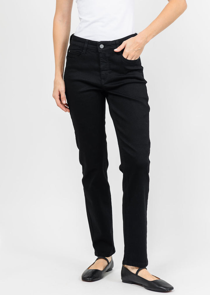 MAC Dream Straight Jeans 30" in Black available at Barbara Katz
