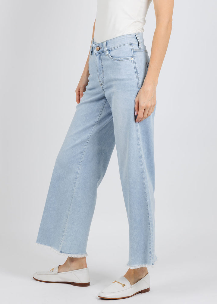 MAC Dream Wide Crop Wonder Jeans in Light Azure Blue available at Barbara Katz