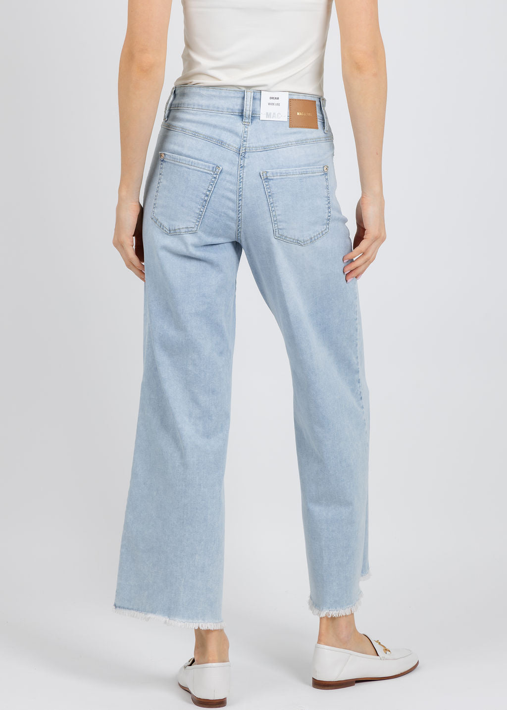 MAC Dream Wide Crop Wonder Jeans in Light Azure Blue available at Barbara Katz