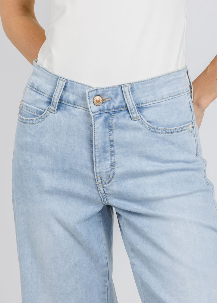 MAC Dream Wide Crop Wonder Jeans in Light Azure Blue available at Barbara Katz