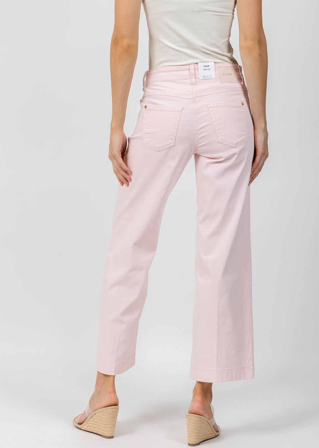 MAC Dream Wide Crop Wonderlight Jeans in Mashmallow Pink available at Barbara Katz