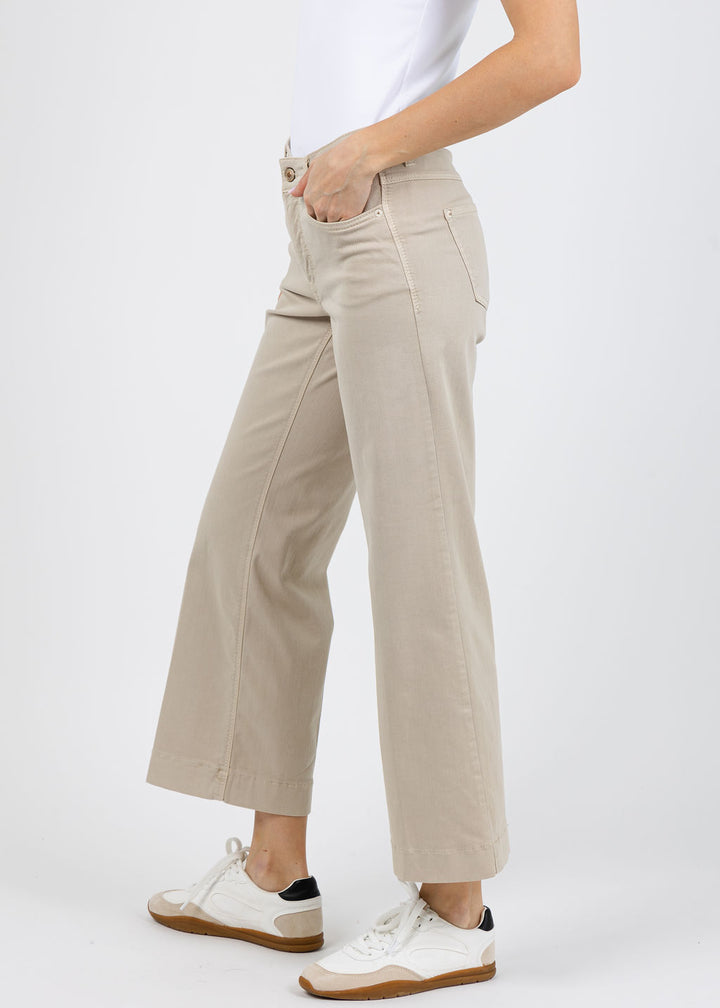 MAC Dream Wide Crop Wonderlight Jeans in Smoothly Beige available at Barbara Katz