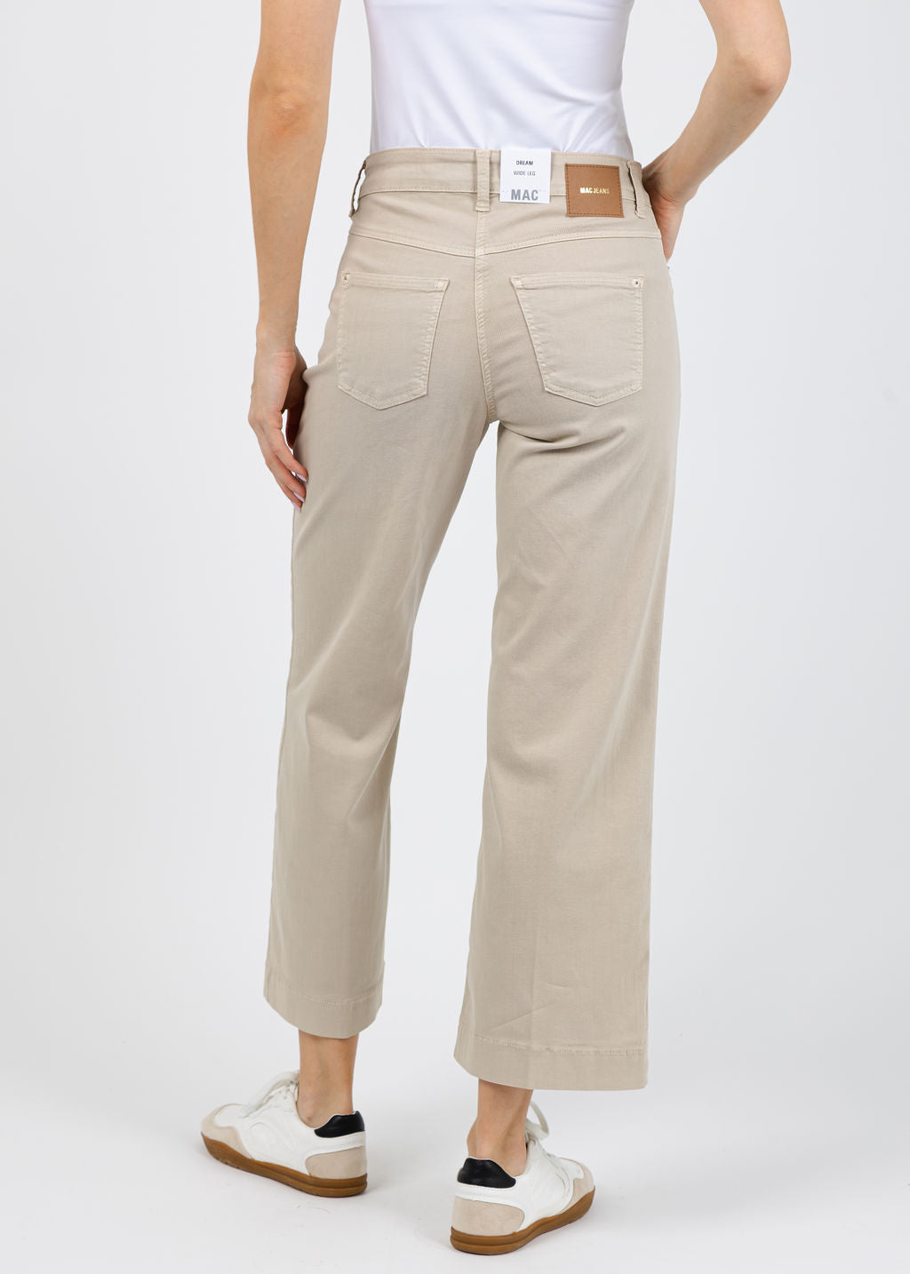 MAC Dream Wide Crop Wonderlight Jeans in Smoothly Beige available at Barbara Katz