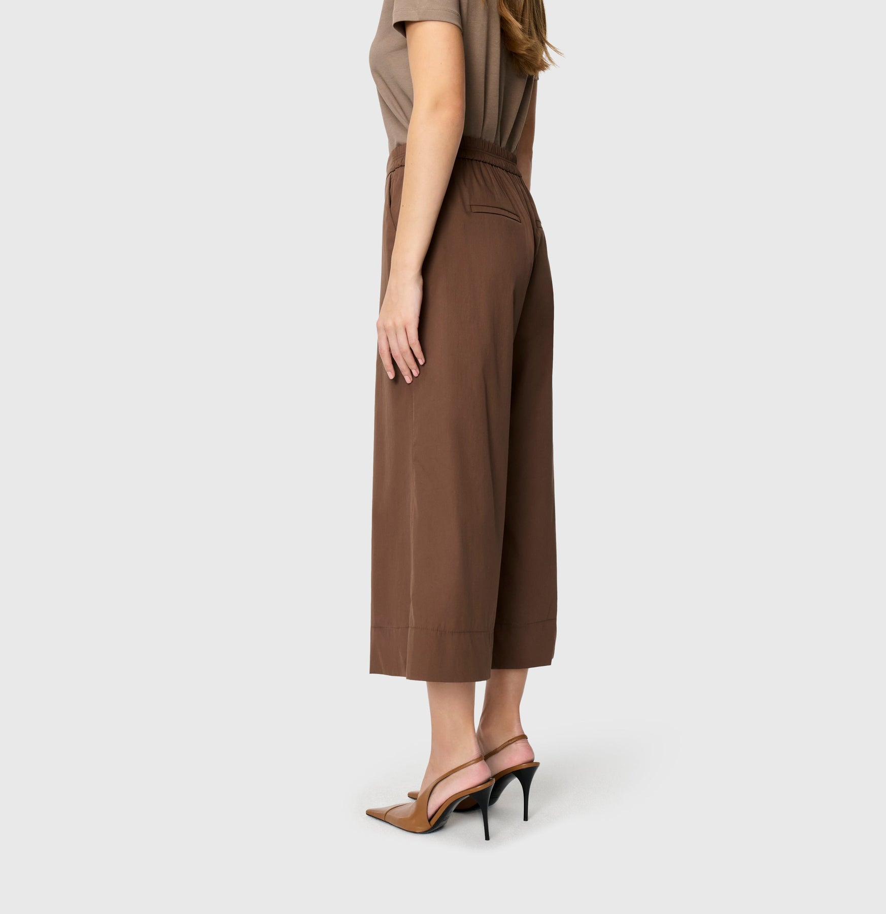 MAC Caroline Tissue Cotton Wide Crop Pants - Fawn Brown – Barbara Katz
