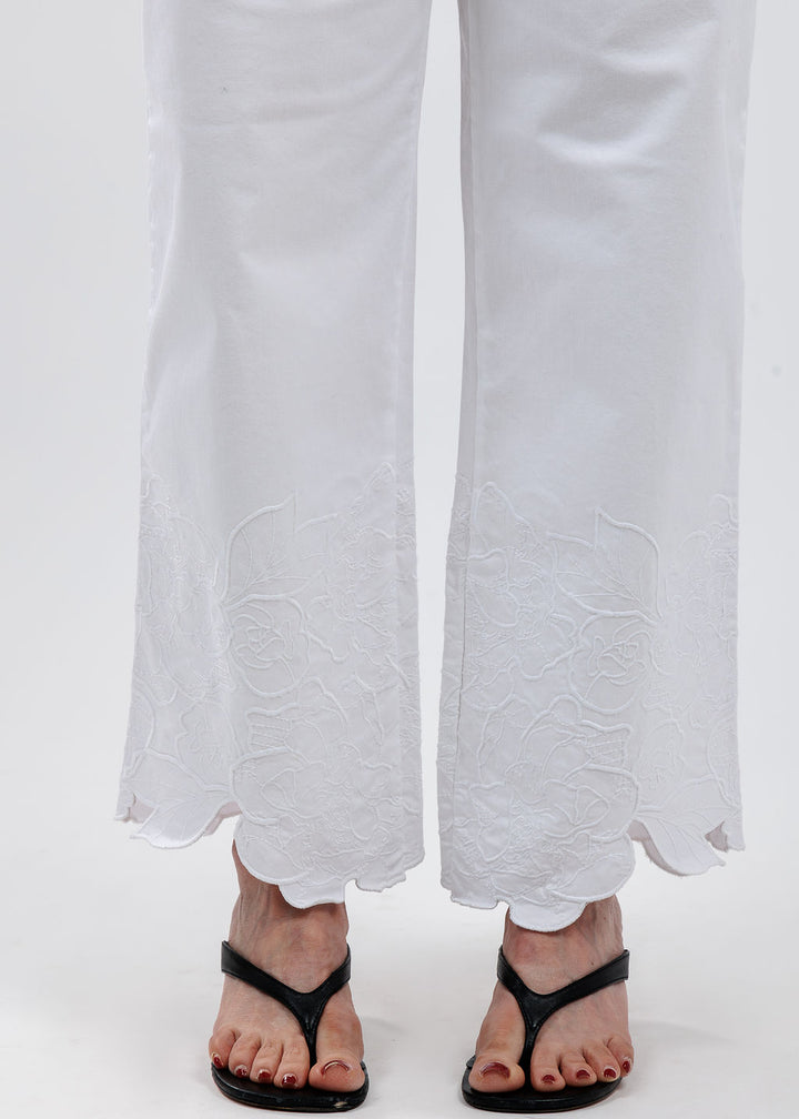 MAC Chiara Crop Flower Pants in White available at Barbara Katz