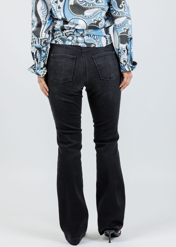 MAC Dream Boot Cut Jeans 32" in Black available at Barbara Katz