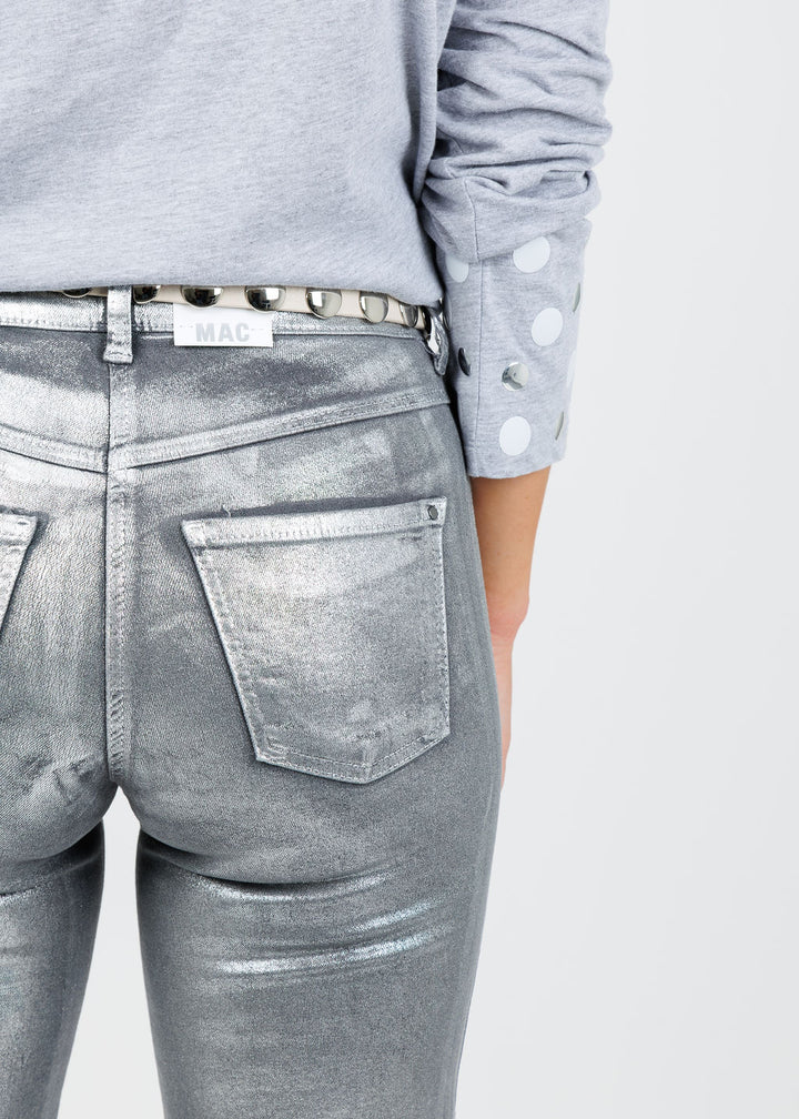 MAC Dream Wide Jeans 32" in Silver Metallic available at Barbara Katz