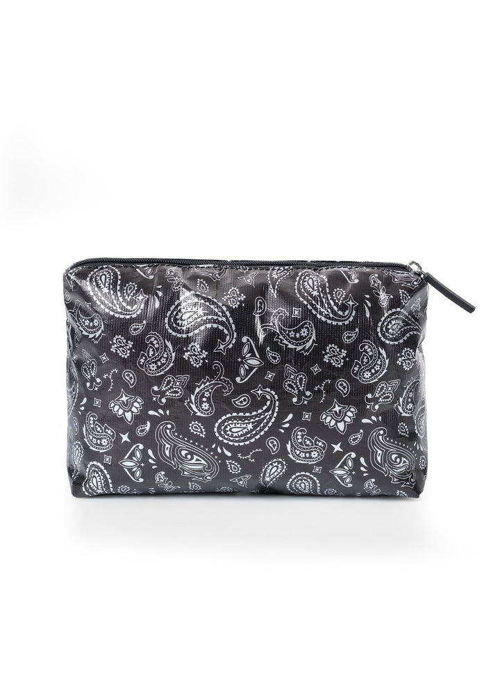 Haute Shore Mahjong Money Pouch in Black/Silver Bandana available at Barbara Katz