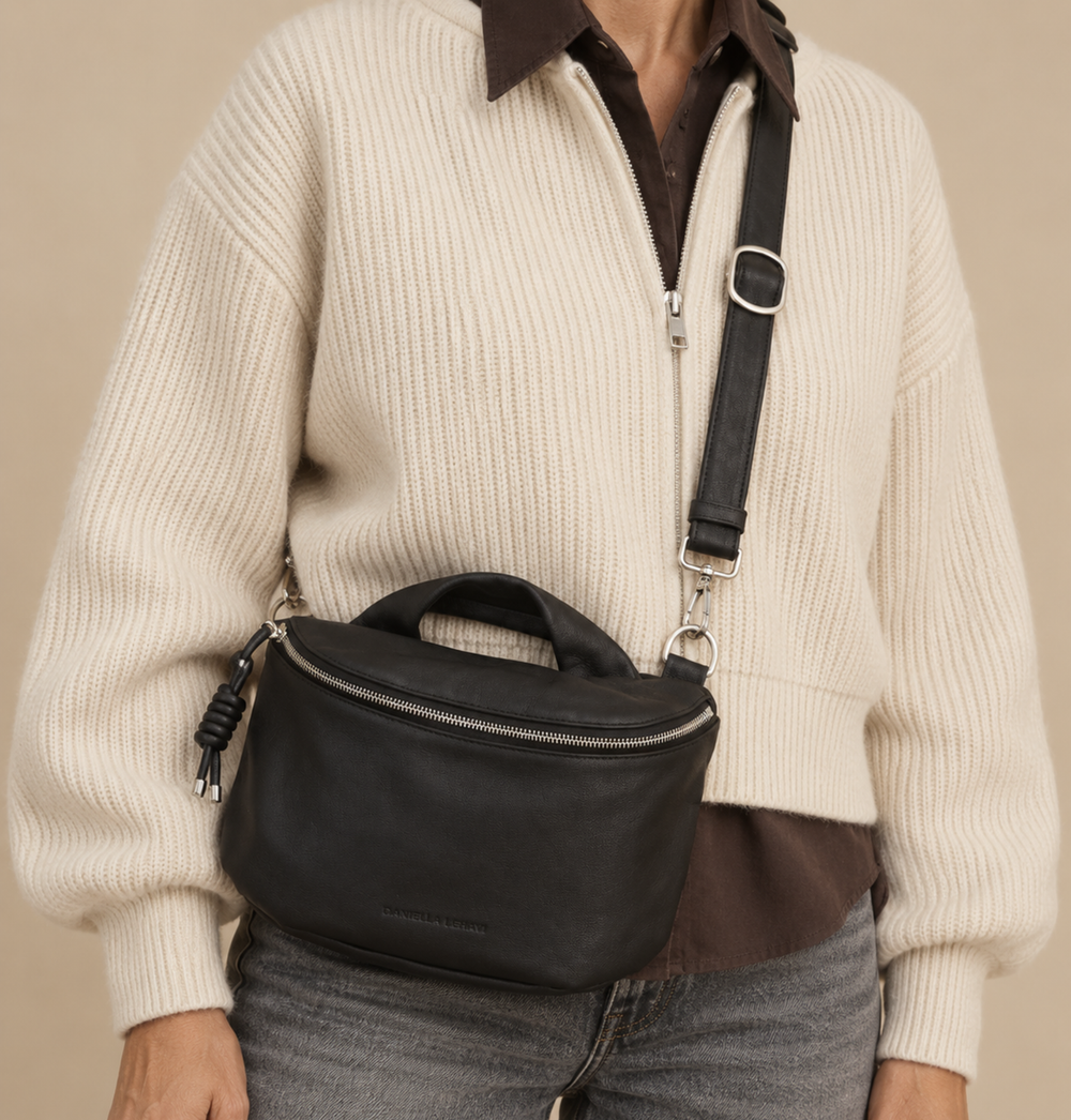 Daniella Lehavi Mia Loop Crossbody Bag in Black available at Barbara Katz