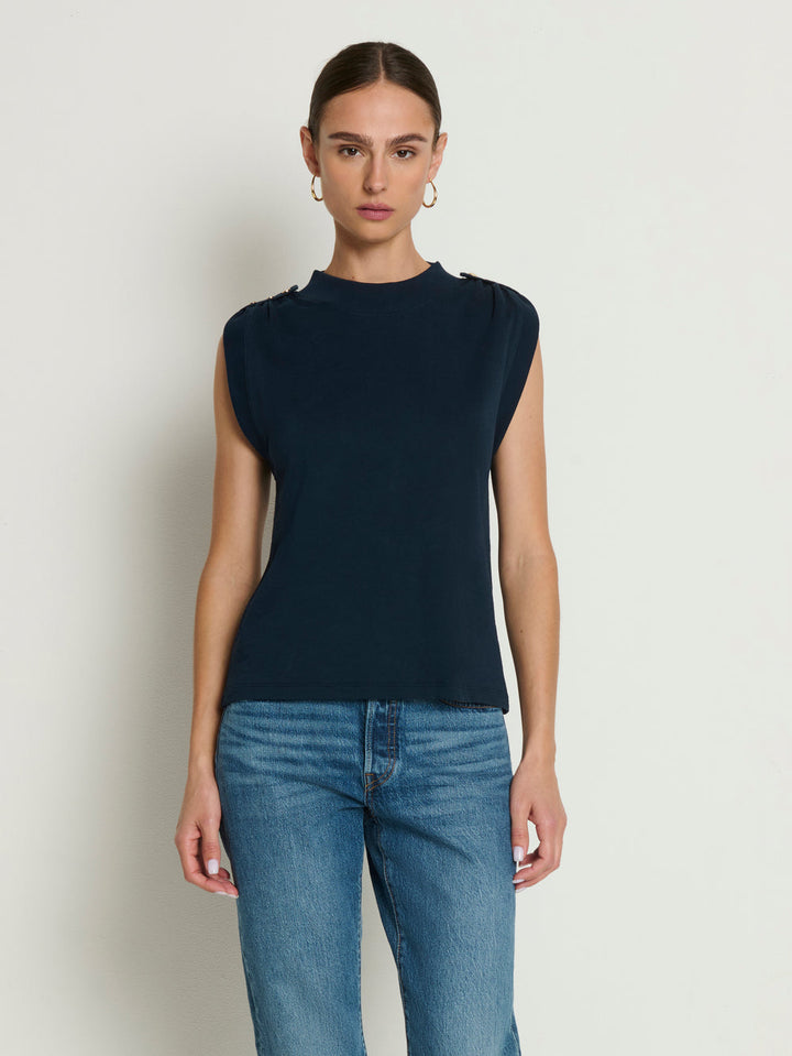 Nation LA Mikka Buttoned Tank Top in Night Sky available at Barbara Katz