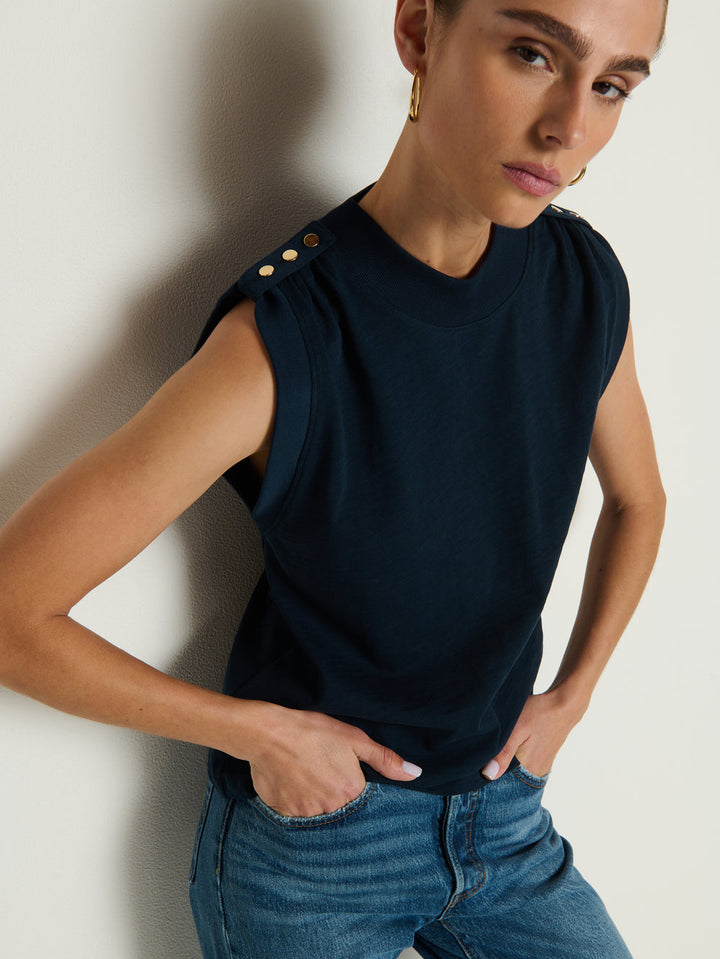 Nation LA Mikka Buttoned Tank Top in Night Sky available at Barbara Katz