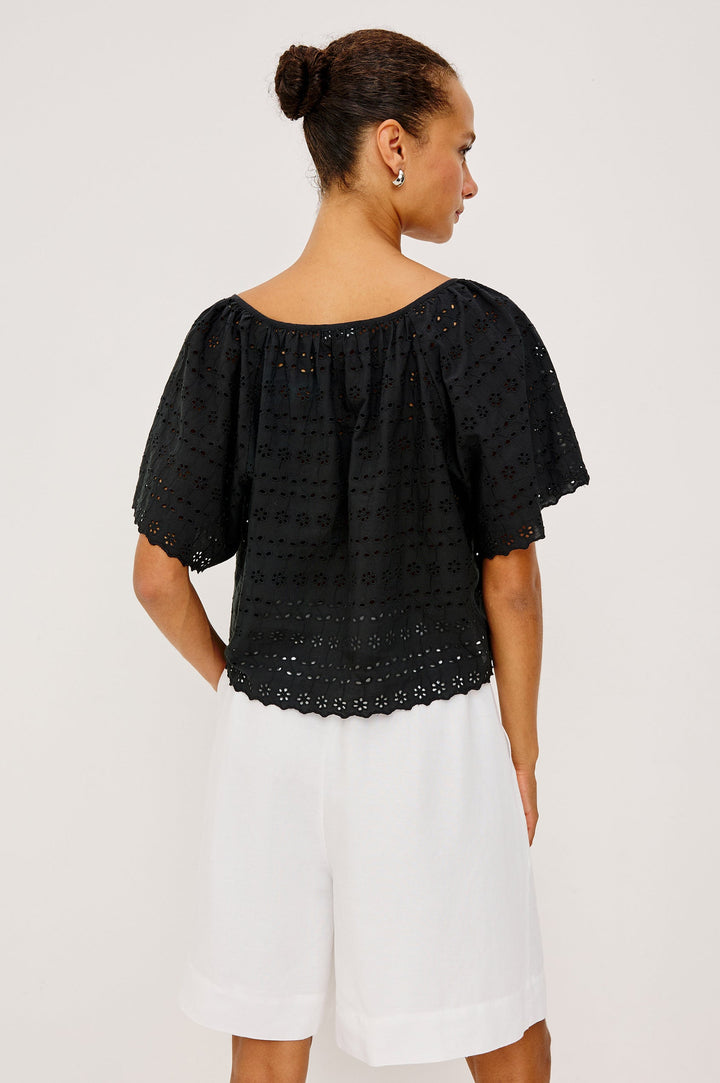 Rails Miller Blouse in Black Eyelet available at Barbara Katz