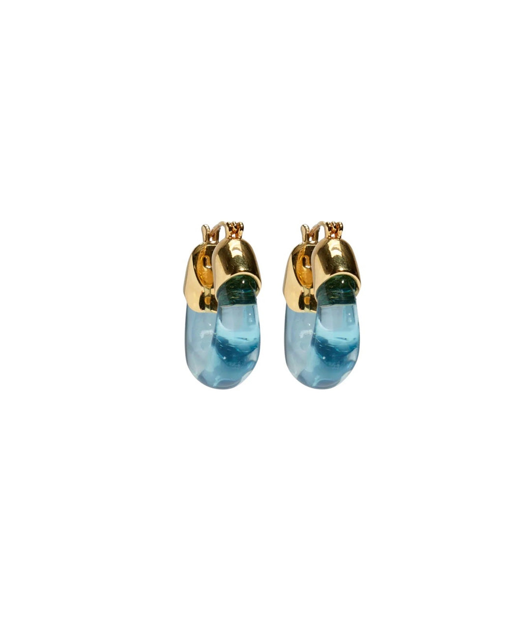 Lizzie Fortunato Mini Organic Hoops in Blue Lagoon available at Barbara Katz
