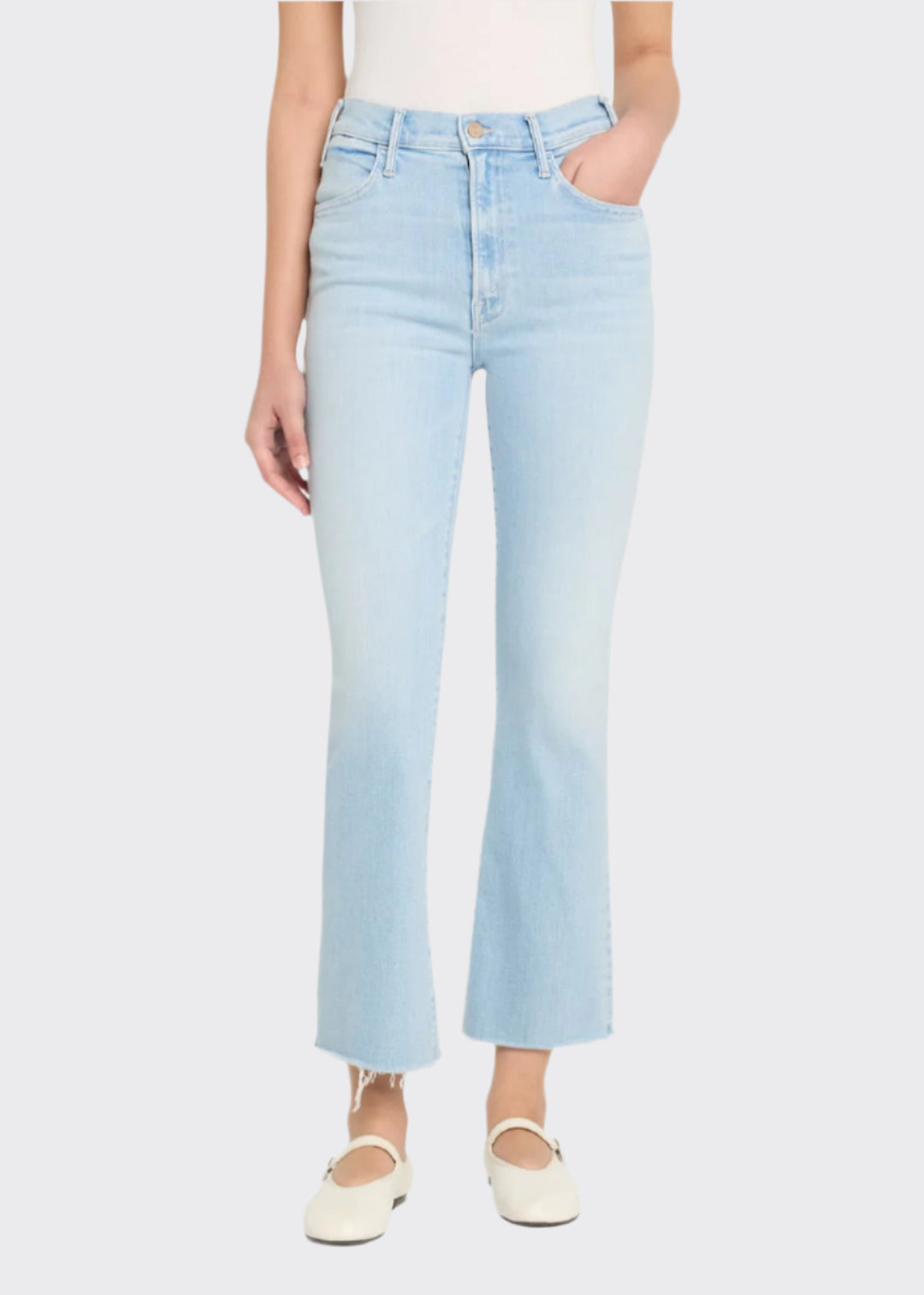 MOTHER The Hustler Ankle Fray Jeans in Ball's In Your Court available at Barbara Katz