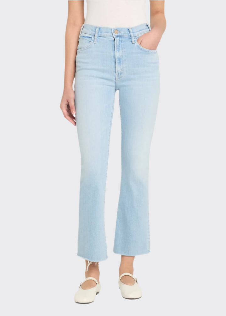 MOTHER The Hustler Ankle Fray Jeans in Ball's In Your Court available at Barbara Katz