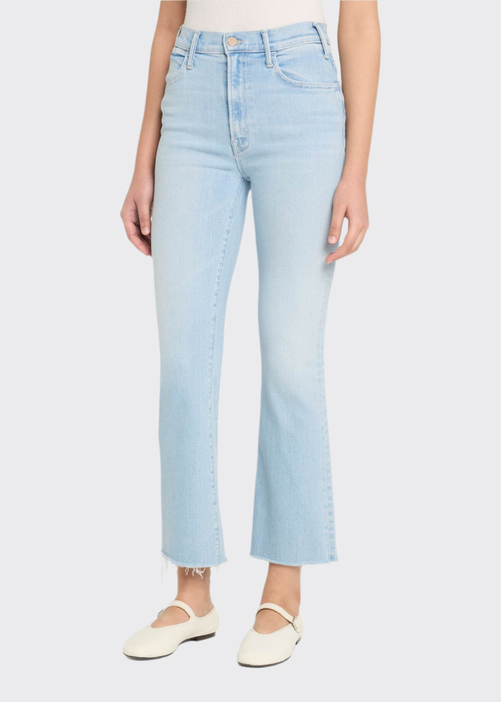 MOTHER The Hustler Ankle Fray Jeans in Ball's In Your Court available at Barbara Katz